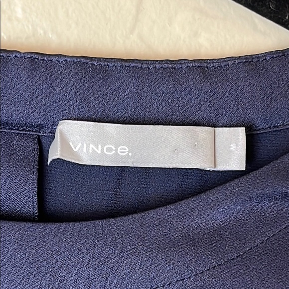 VINCE Navy Blue 3/4 Sleeve Sheath Shift Dress- Size Medium - Picture 4 of 11